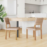 Produktbild för Matstol 2 pcs Kubu Rattan Naturfärg 46 x 55 x 84 cm