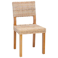 Produktbild för Matstol 2 pcs Kubu Rattan Naturfärg 46 x 55 x 84 cm