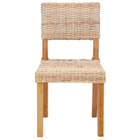 Produktbild för Matstol 2 pcs Kubu Rattan Naturfärg 46 x 55 x 84 cm