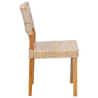 Produktbild för Matstol 2 pcs Kubu Rattan Naturfärg 46 x 55 x 84 cm
