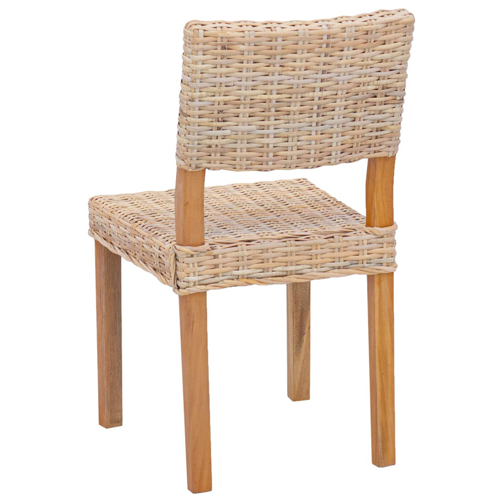 Produktbild för Matstol 2 pcs Kubu Rattan Naturfärg 46 x 55 x 84 cm