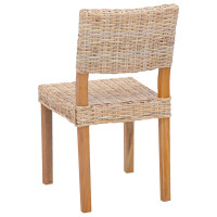 Produktbild för Matstol 2 pcs Kubu Rattan Naturfärg 46 x 55 x 84 cm