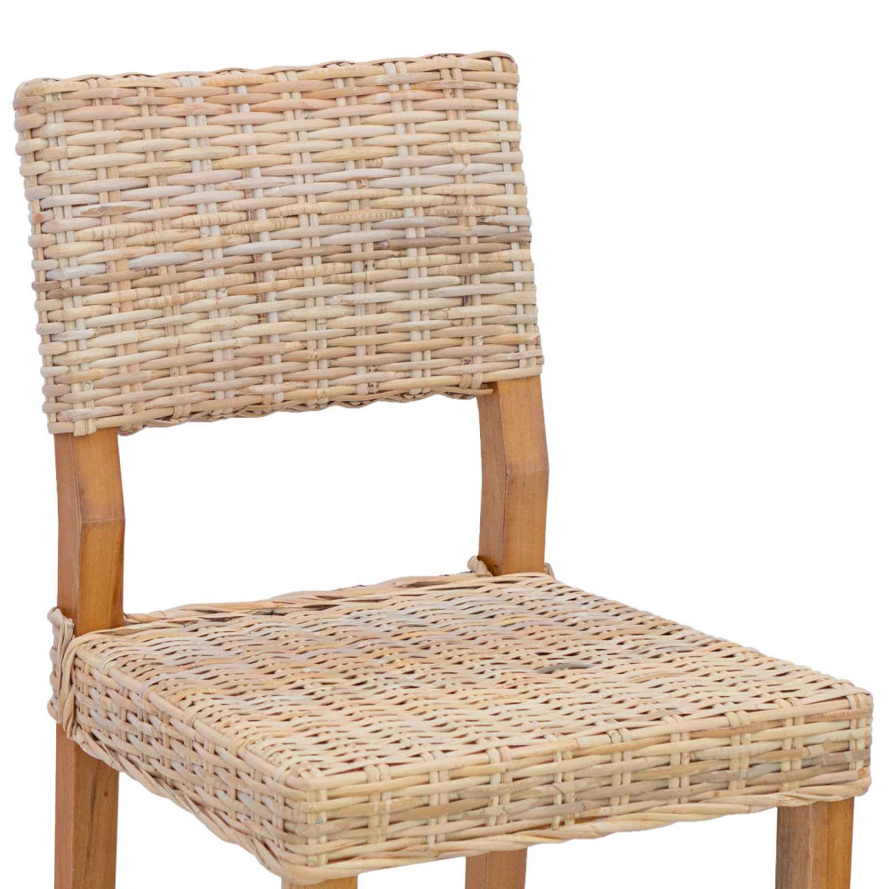 Produktbild för Matstol 2 pcs Kubu Rattan Naturfärg 46 x 55 x 84 cm