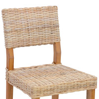 Produktbild för Matstol 2 pcs Kubu Rattan Naturfärg 46 x 55 x 84 cm