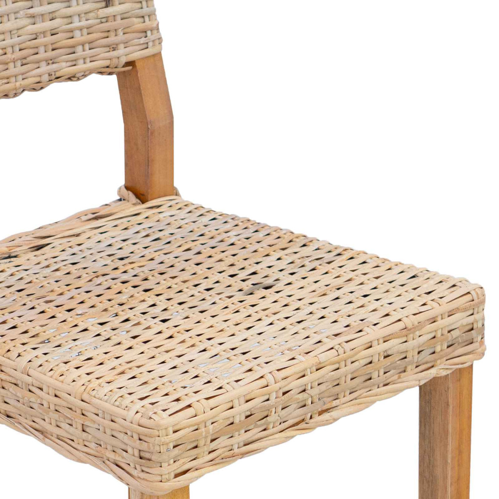 Produktbild för Matstol 2 pcs Kubu Rattan Naturfärg 46 x 55 x 84 cm