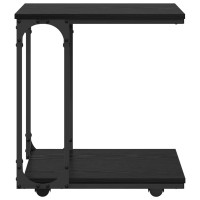 Produktbild för Sidobord med hylla Svart Ek 50 x 35 x 55.5 cm Konstruerat trä