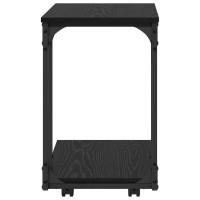 Produktbild för Sidobord med hylla Svart Ek 50 x 35 x 55.5 cm Konstruerat trä