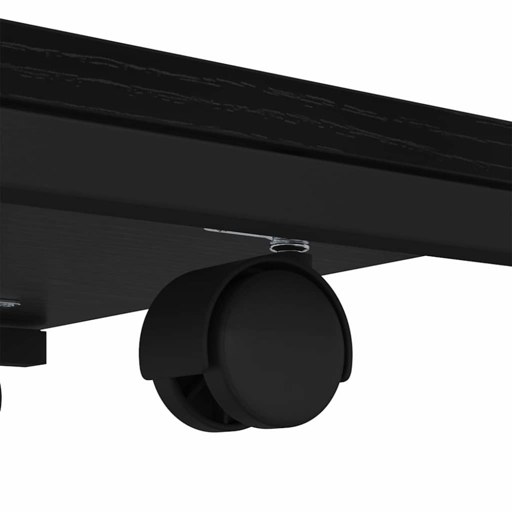 Produktbild för Sidobord med hylla Svart Ek 50 x 35 x 55.5 cm Konstruerat trä