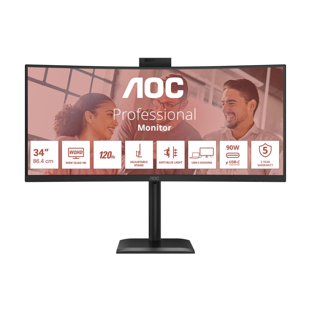 Produktbild för AOC CU34E4CW - LED-skärm - böjd - 34" - HDR