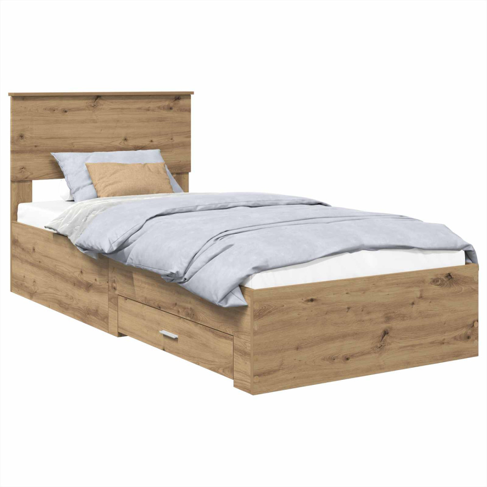Produktbild för Sängram med låda Artisan Ek 100 x 200 cm Konstruerat trä