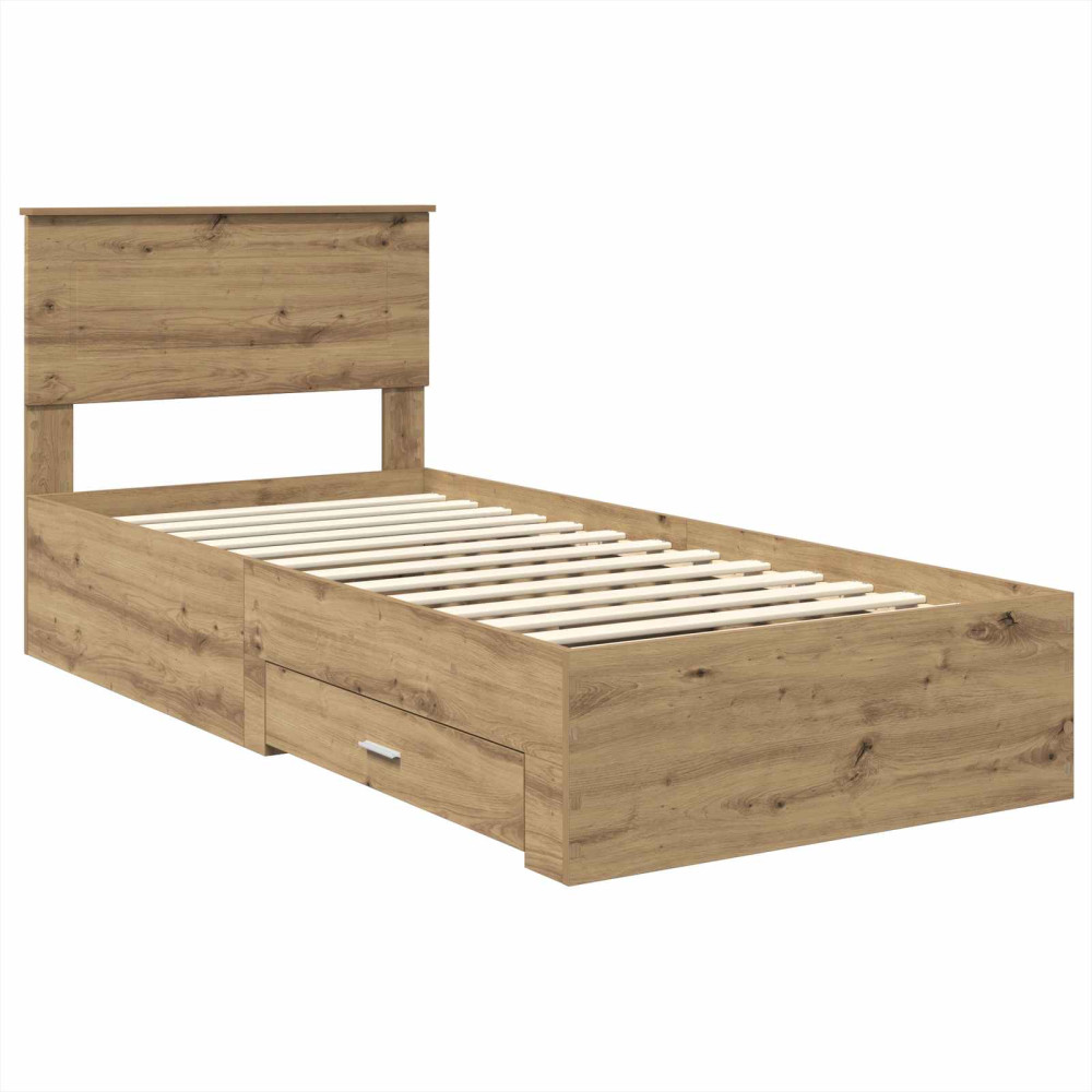 Produktbild för Sängram med låda Artisan Ek 100 x 200 cm Konstruerat trä