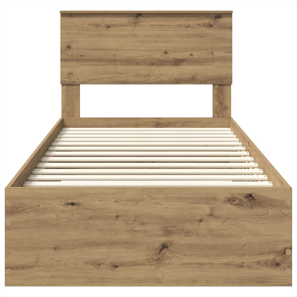 Produktbild för Sängram med låda Artisan Ek 100 x 200 cm Konstruerat trä
