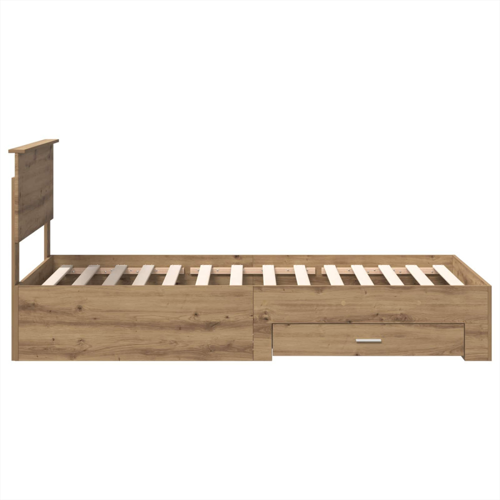Produktbild för Sängram med låda Artisan Ek 100 x 200 cm Konstruerat trä
