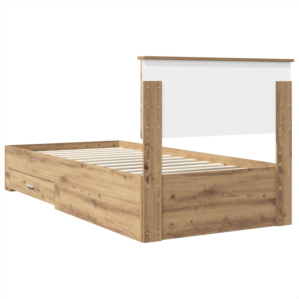 Produktbild för Sängram med låda Artisan Ek 100 x 200 cm Konstruerat trä