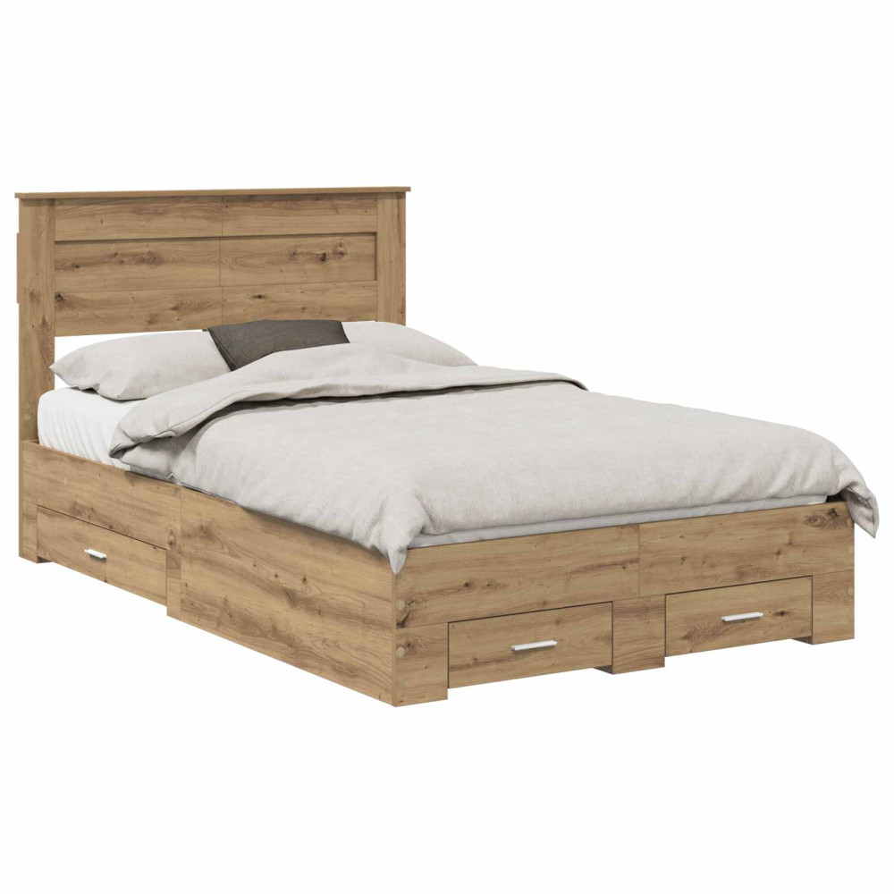 Produktbild för Sängram med låda Artisan Ek 120 x 190 cm Konstruerat trä