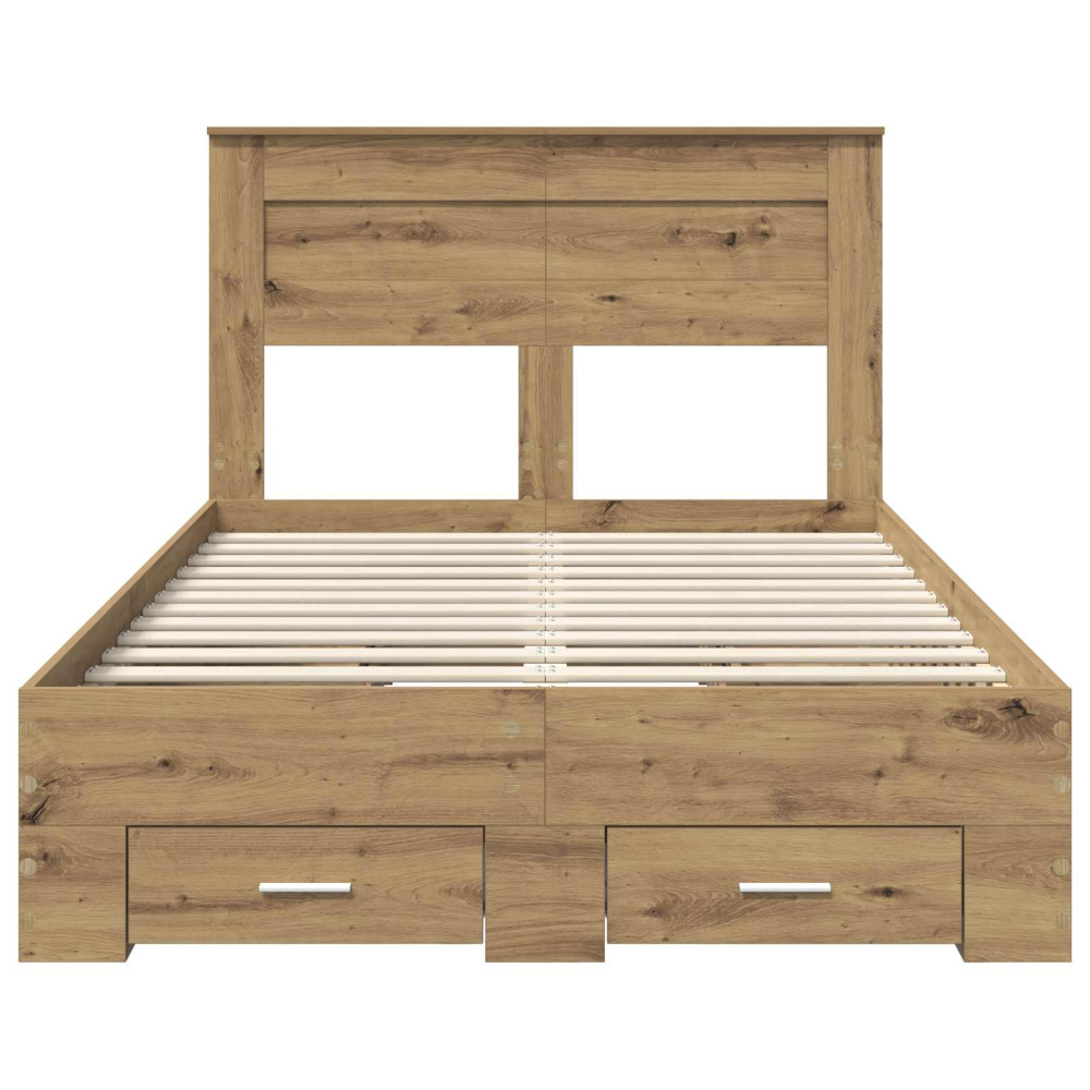 Produktbild för Sängram med låda Artisan Ek 120 x 190 cm Konstruerat trä