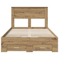 Produktbild för Sängram med låda Artisan Ek 120 x 190 cm Konstruerat trä