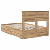 Produktbild för Sängram med låda Artisan Ek 120 x 190 cm Konstruerat trä