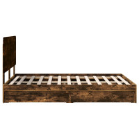 Produktbild för Förvaringssäng med låda Rökt ek 160 x 200 cm Konstruerat trä