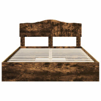 Produktbild för Förvaringssäng med låda Rökt ek 160 x 200 cm Konstruerat trä