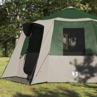 Produktbild för Kabin tält 12-personer med tak Grön och Vit 405 x 405 x 273 cm