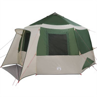 Produktbild för Kabin tält 12-personer med tak Grön och Vit 405 x 405 x 273 cm