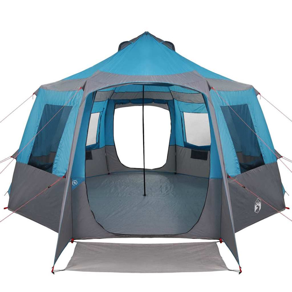 Produktbild för Kabin tält 12-personer med tak Blå och grå 405 x 405 x 273 cm