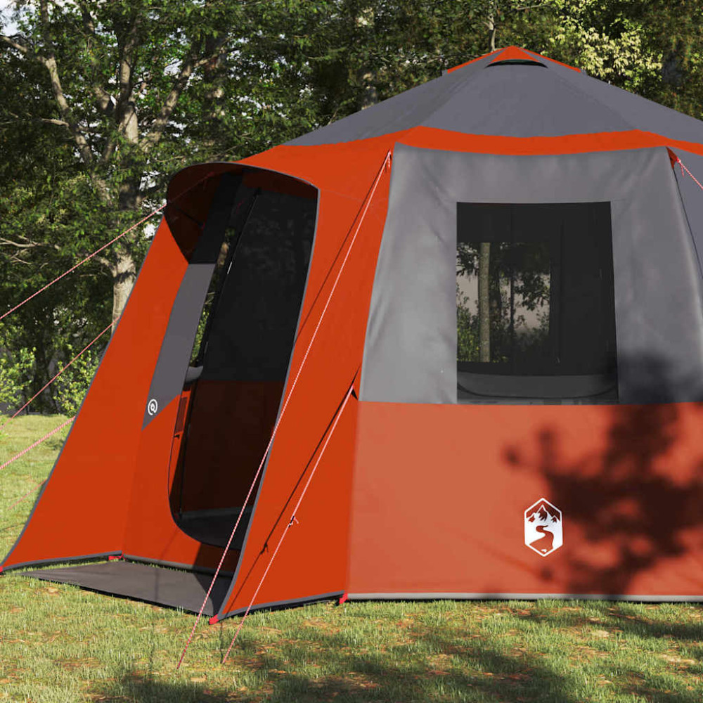 Produktbild för Kabin tält 12-personer Grå och orange 405 x 405 x 273 cm