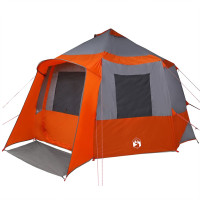 Produktbild för Kabin tält 12-personer Grå och orange 405 x 405 x 273 cm