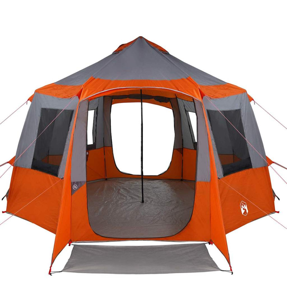 Produktbild för Kabin tält 12-personer Grå och orange 405 x 405 x 273 cm