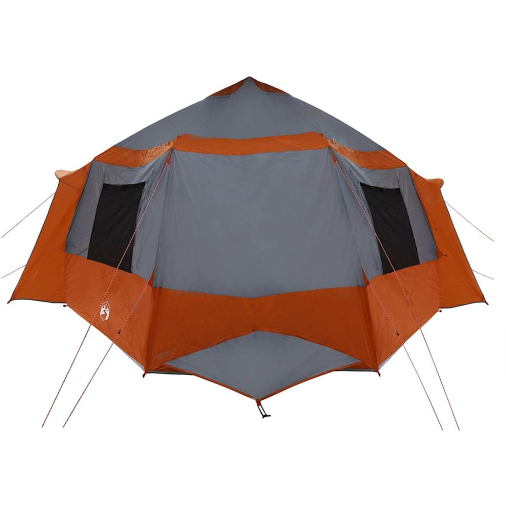 Produktbild för Kabin tält 12-personer Grå och orange 405 x 405 x 273 cm