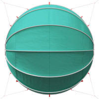 Produktbild för Poolkupol 430 x 430 x 210 cm 185T polyester med PU-beläggning