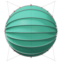 Produktbild för Poolkupol 592 x 590 x 275 cm 185T polyester med PU-beläggning