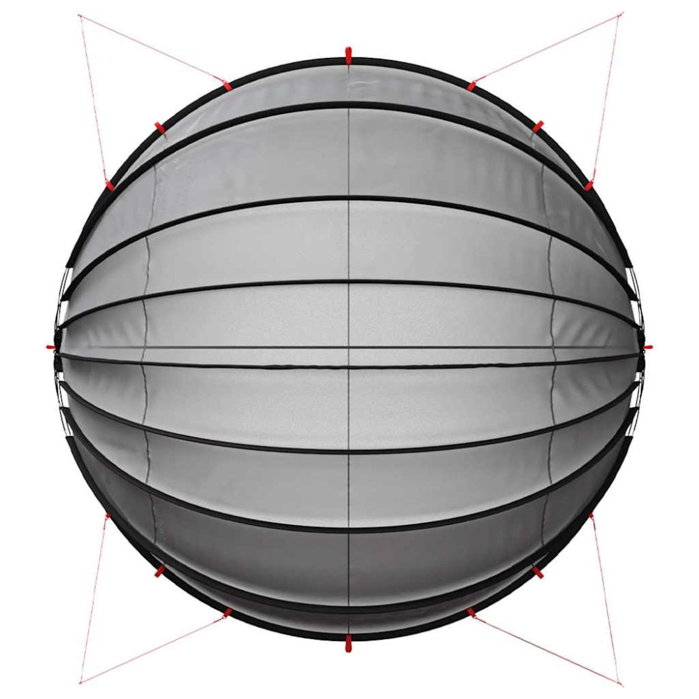 Produktbild för Poolkupol Svart 592 x 590 x 275 cm
