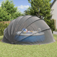 Produktbild för Poolkupol Svart 592 x 590 x 275 cm