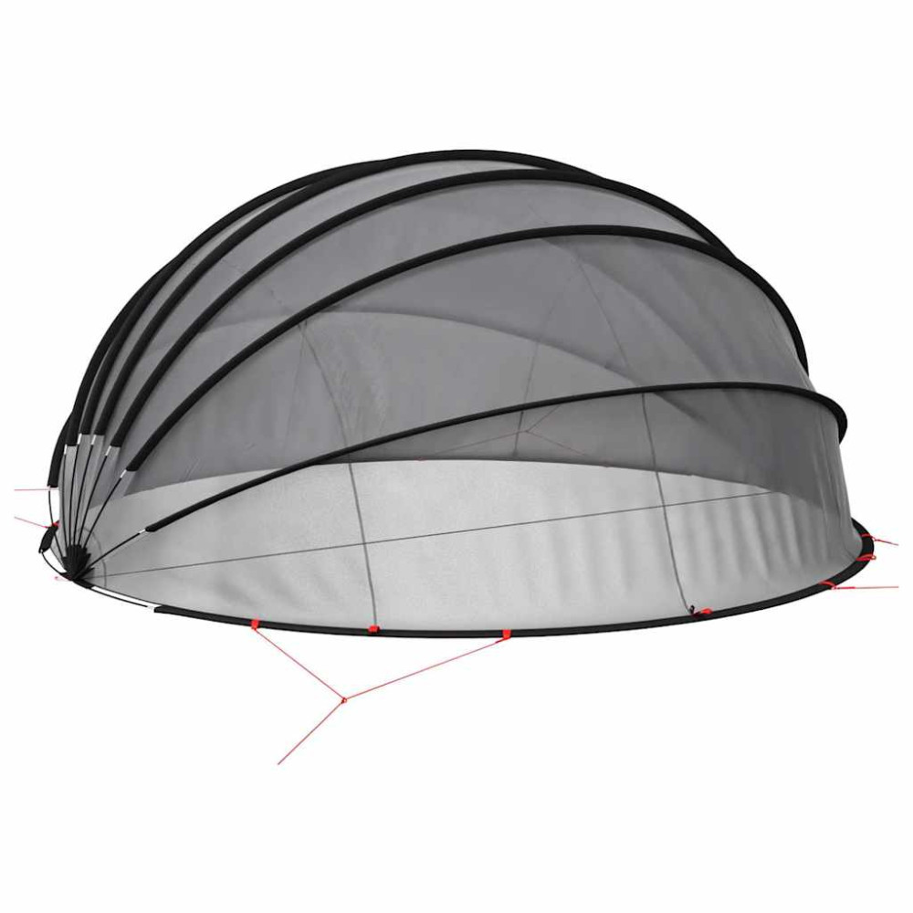 Produktbild för Poolkupol Svart 592 x 590 x 275 cm