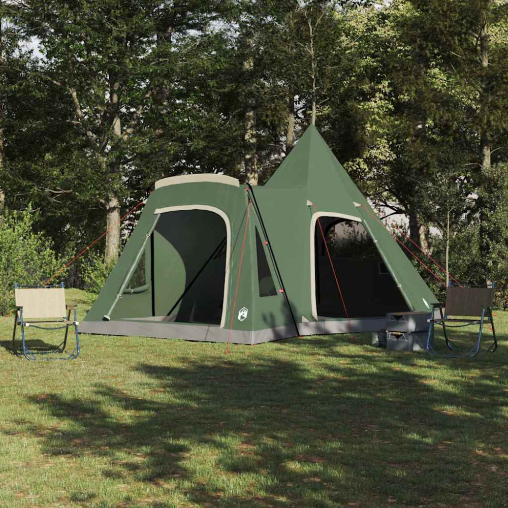 Produktbild för Tält för 5 personer med tak med lagring Grön 545 x 450 x 295 cm