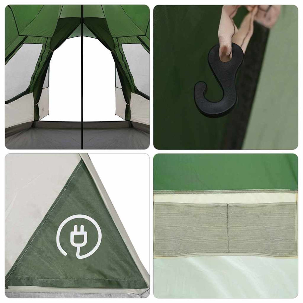 Produktbild för Tält för 5 personer med tak med lagring Grön 545 x 450 x 295 cm