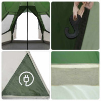 Produktbild för Tält för 5 personer med tak med lagring Grön 545 x 450 x 295 cm