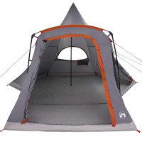Produktbild för Tält för 5 personer med tak Grå och orange 545 x 450 x 295 cm