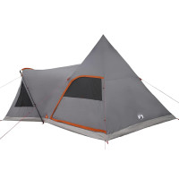Produktbild för Tält för 5 personer med tak Grå och orange 545 x 450 x 295 cm