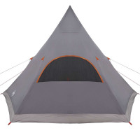 Produktbild för Tält för 5 personer med tak Grå och orange 545 x 450 x 295 cm