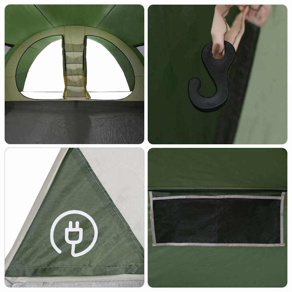 Produktbild för Tunnel tält för 8 personer med tak Grön 710 x 460 x 245 cm