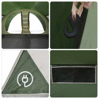 Produktbild för Tunnel tält för 8 personer med tak Grön 710 x 460 x 245 cm