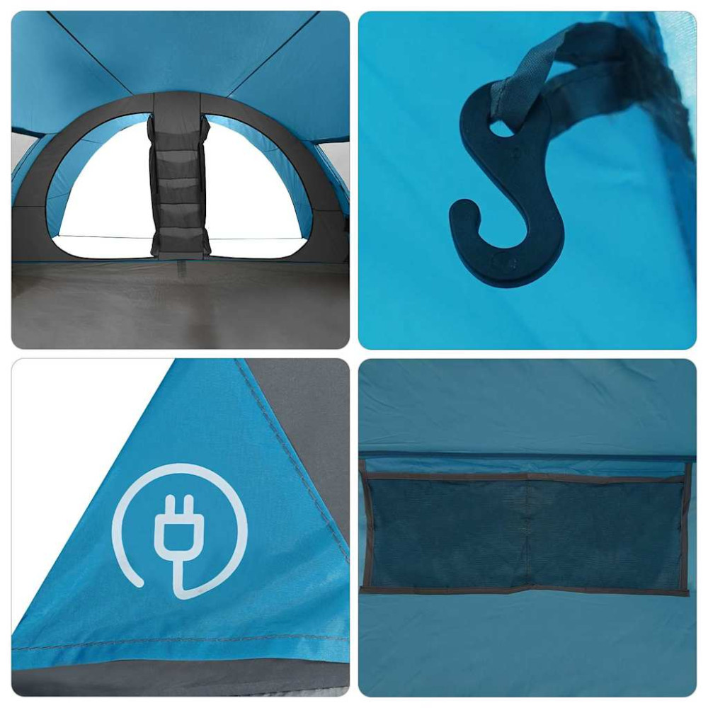 Produktbild för Tunnel tält för 8 personer med tak Blå 710 x 460 x 245 cm