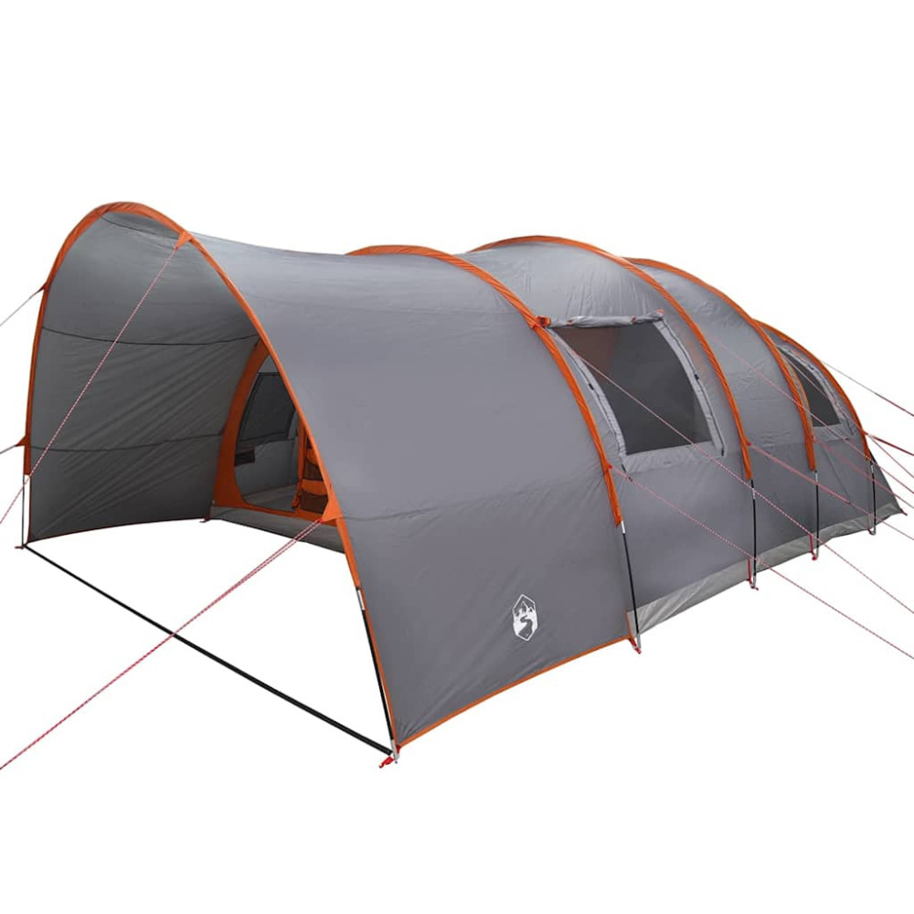 Produktbild för Tunnel tält för 8 personer Grå och orange 710 x 460 x 245 cm