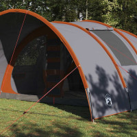 Produktbild för Tunnel tält för 8 personer Grå och orange 710 x 460 x 245 cm