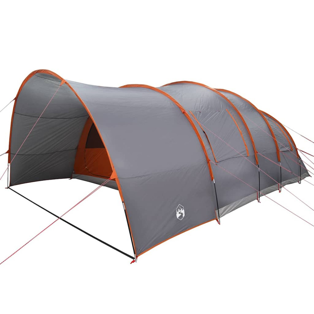 Produktbild för Tunnel tält för 8 personer Grå och orange 710 x 460 x 245 cm