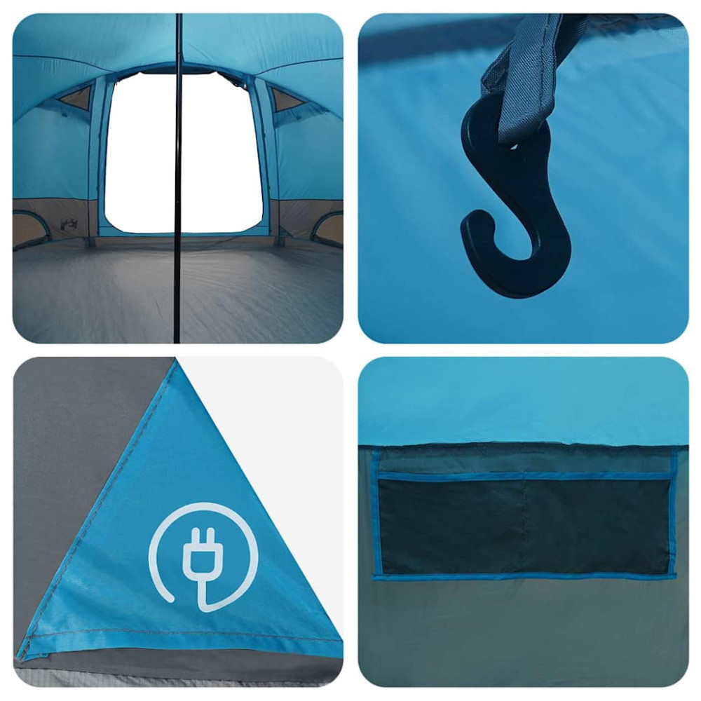 Produktbild för Dome Tält 4-Personer med tak med lagring Blå 505 x 450 x 248 cm