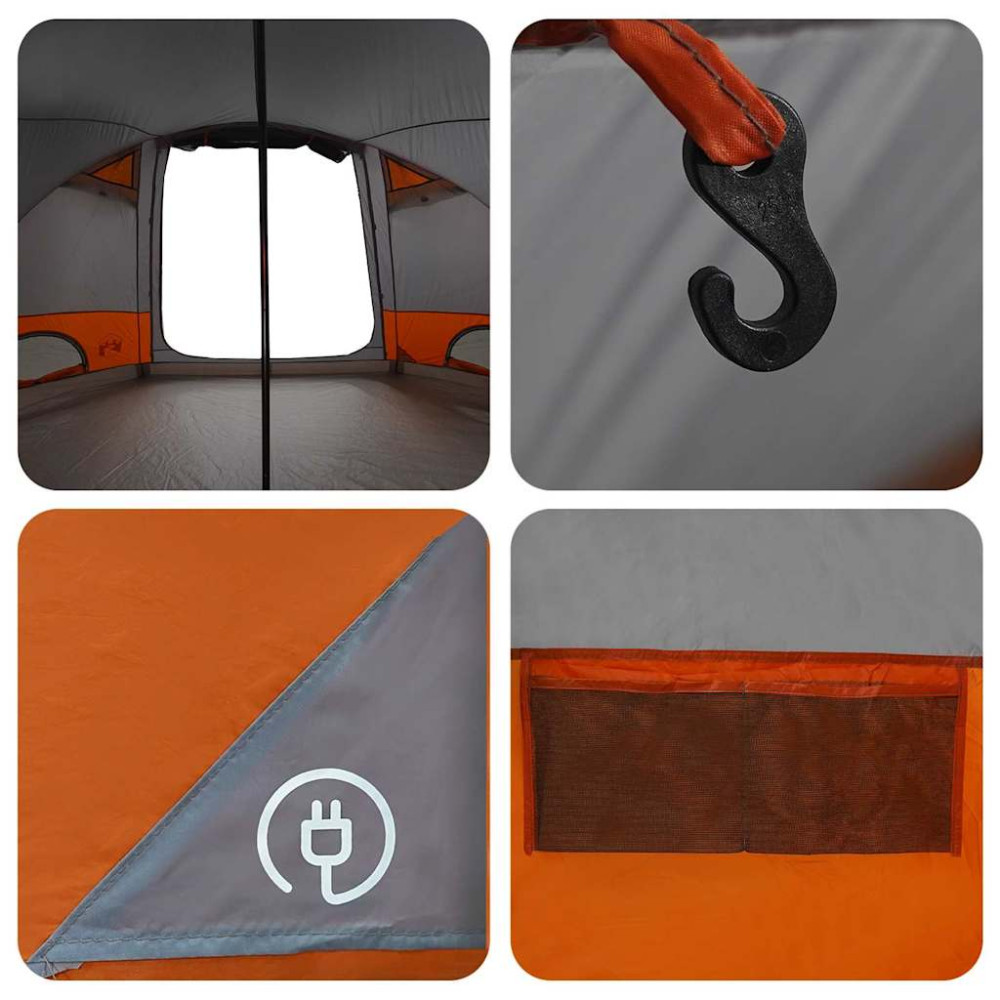 Produktbild för Dome Tält 4-Personer med tak Grå och orange 505 x 450 x 248 cm